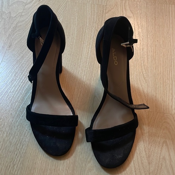 Lightly used strap heels, size 7